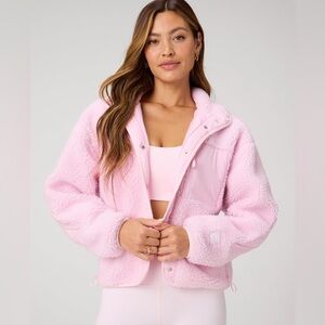 Fabletics Tahoe Teddy Jacket Soft Pink Size Small